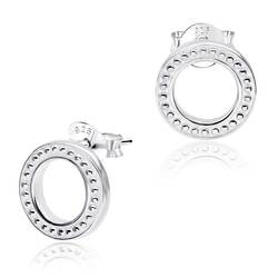 Ring Shape With Dot Stripe Ear Stud STS-3374